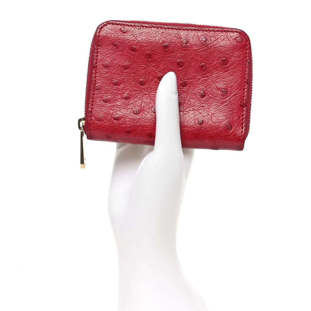 Louis Vuitton Ostrich Zippy Coin Purse Magenta