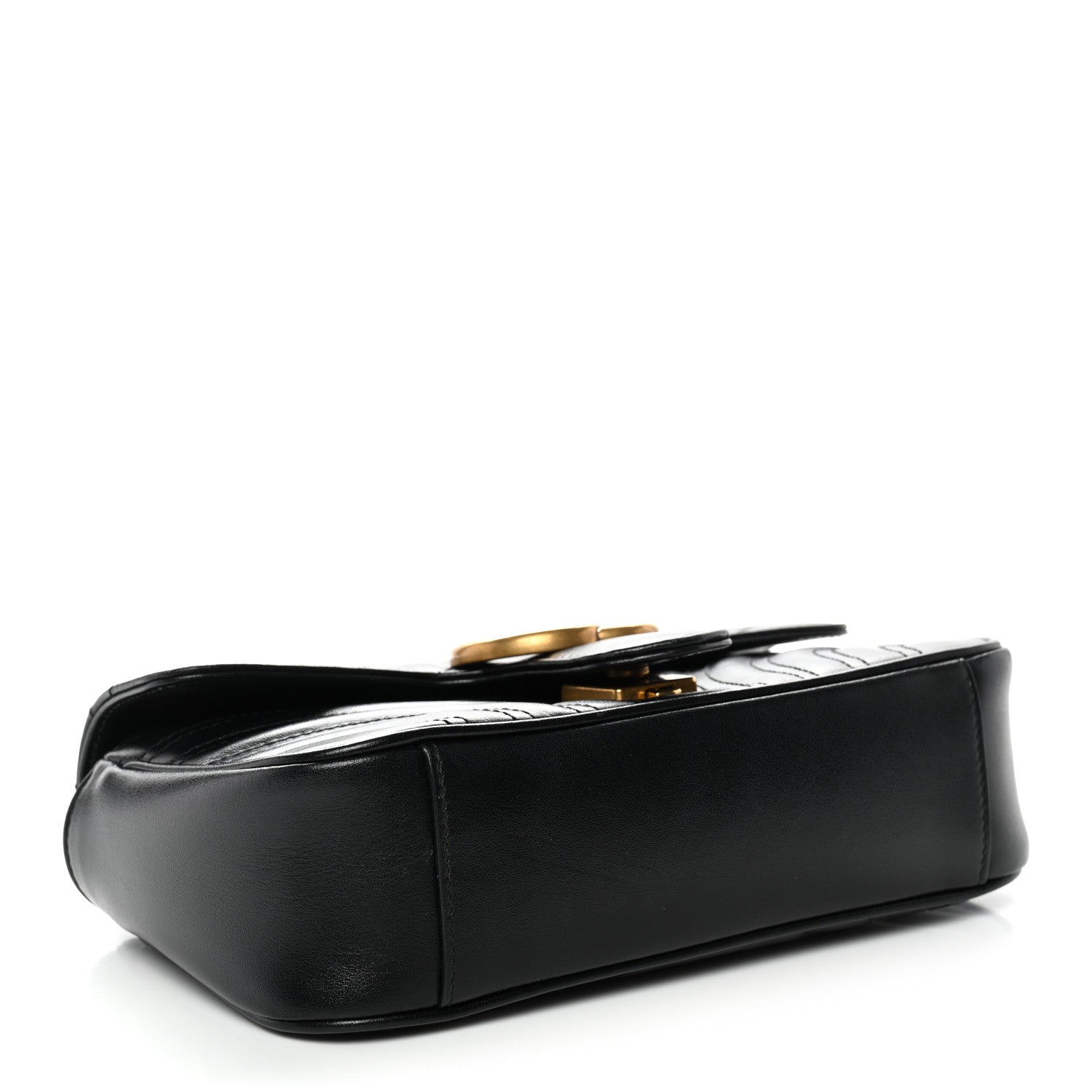 Gucci Calfskin Matelasse Mini GG Marmont Shoulder Bag Black
