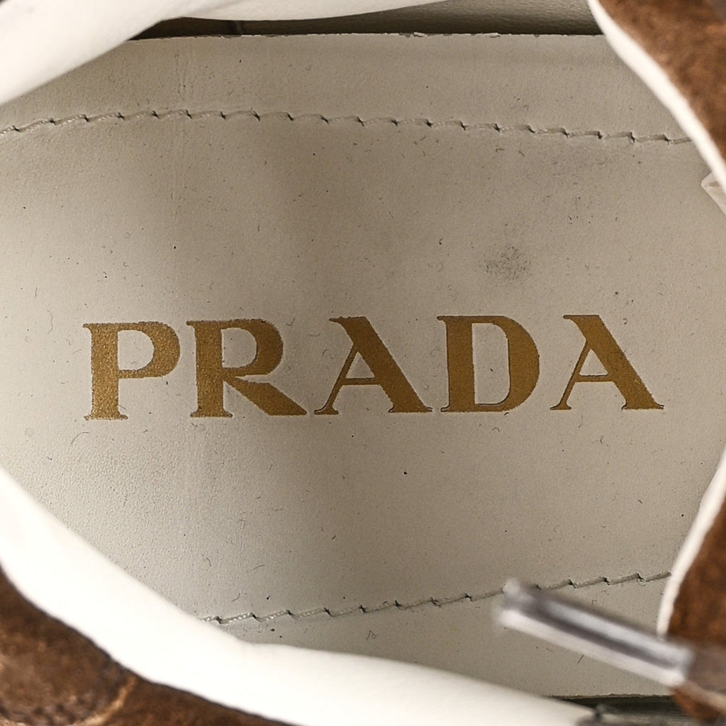 Prada Scamosciato Suede Triangle Mens Trail Sneakers 7 Moro