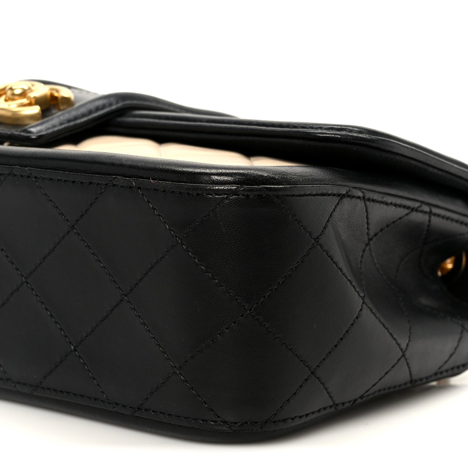 Chanel Lambskin Quilted Medium Elegant CC Flap Beige Black