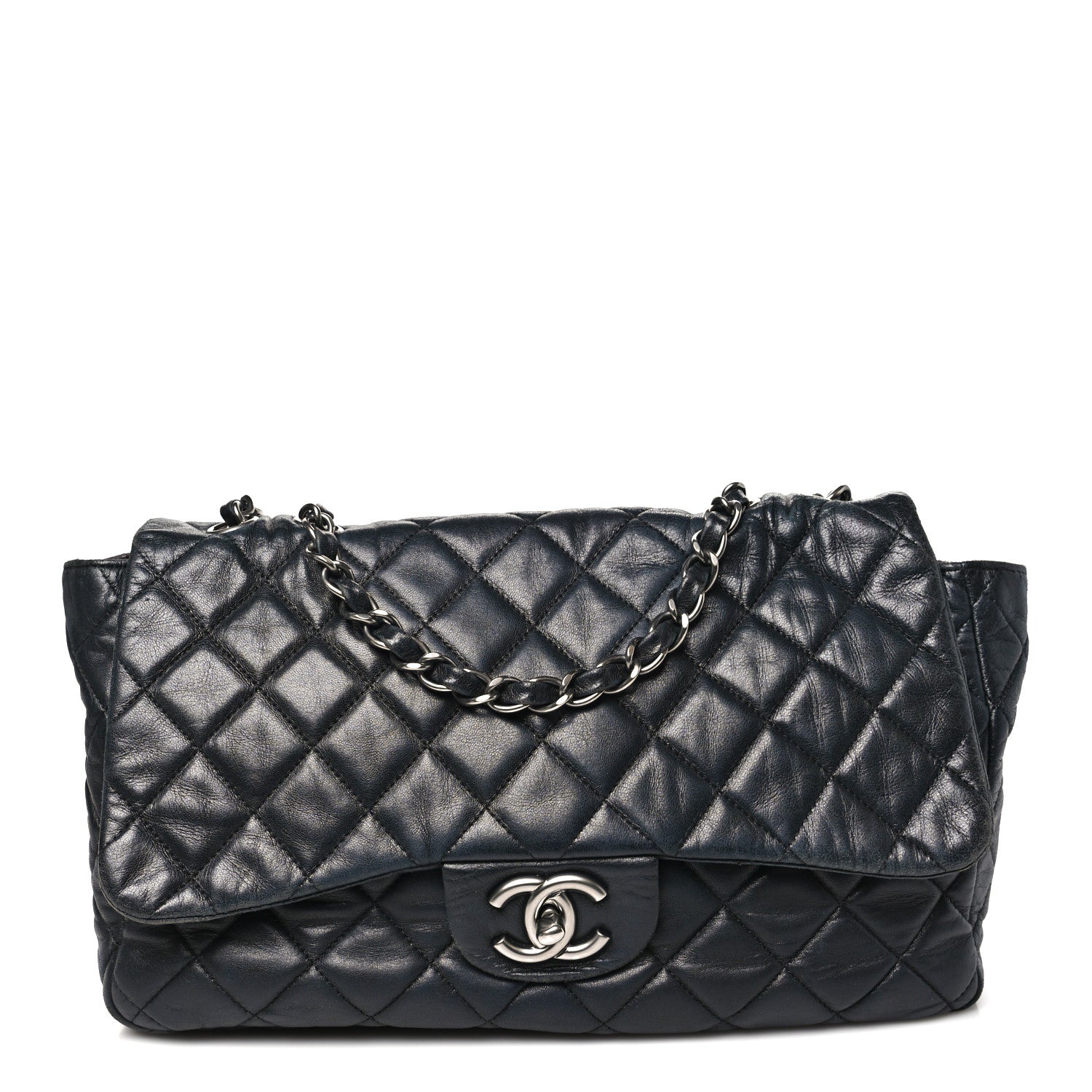 Chanel Lambskin Quilted Jumbo Single Flap Black