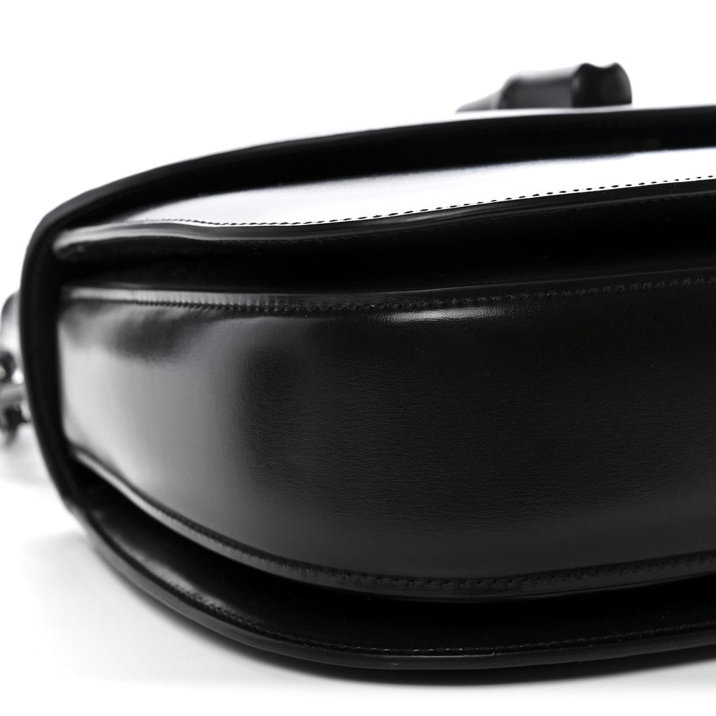 Gucci Boarded Dyana Lux Calfskin Web Monochrome Medium Bamboo 1947 Top Handle Bag Black