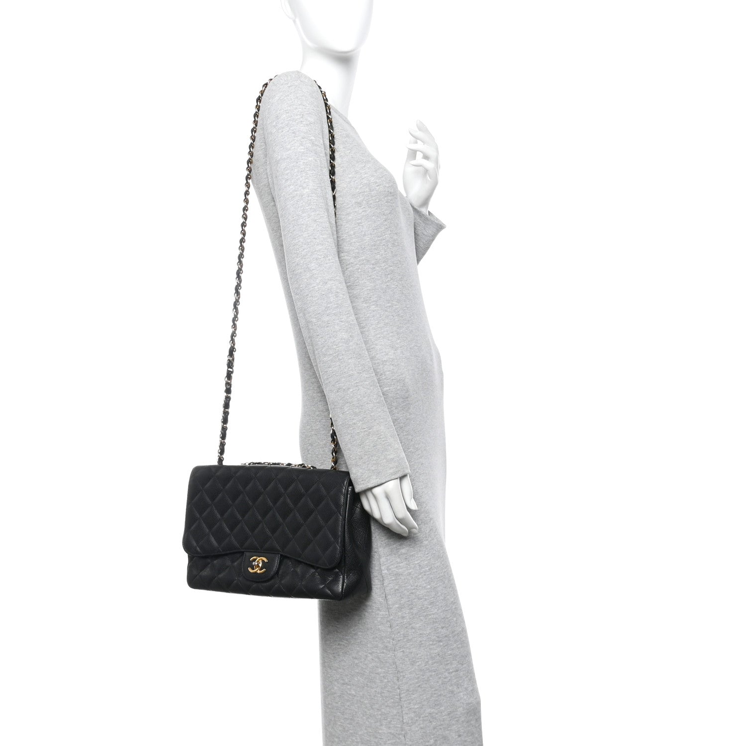 Chanel Caviar Quilted Jumbo Single Flap Black