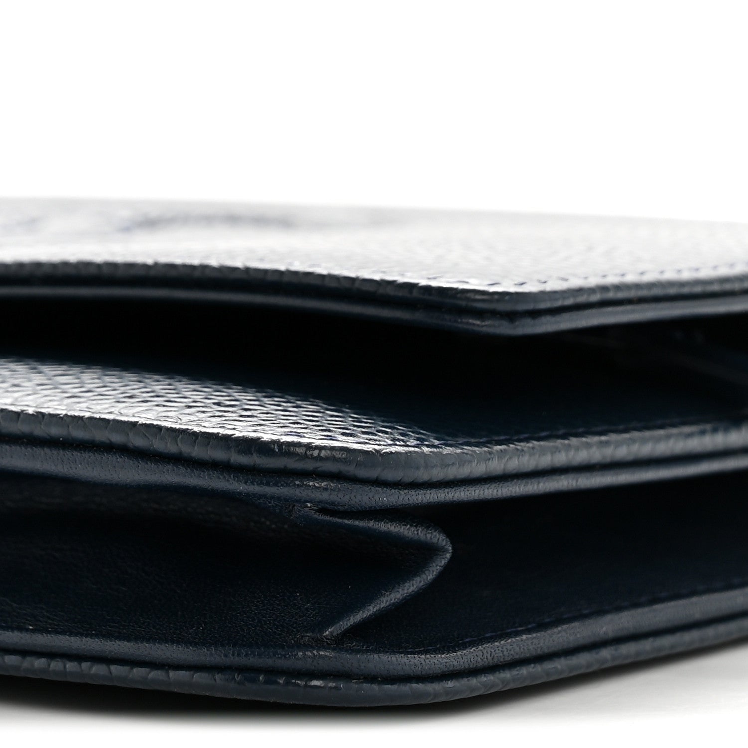 Chanel Caviar Timeless CC Wallet on Chain WOC Navy Blue
