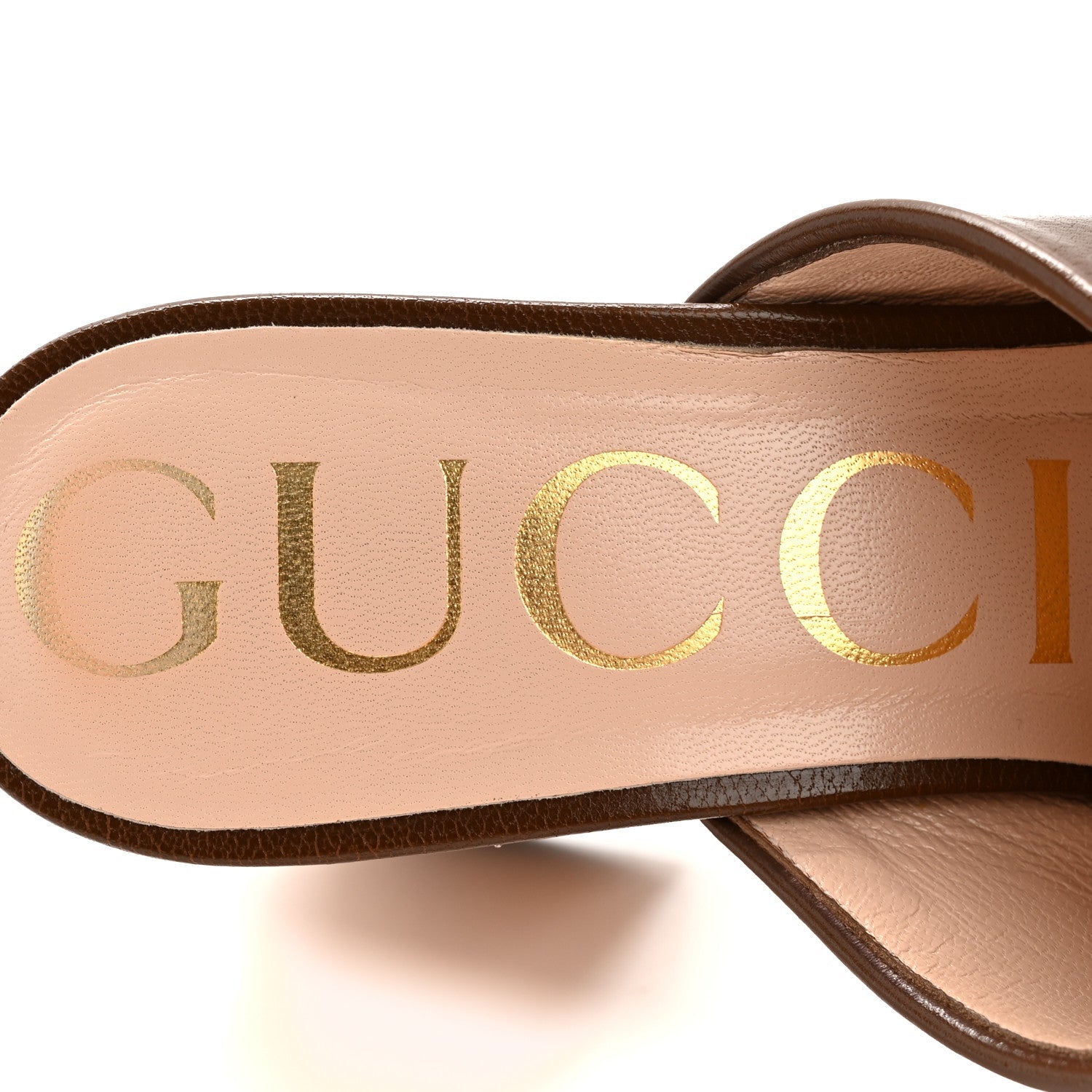 Gucci Granada Kid Houdan Platform Slide Sandals 35.5 Brown