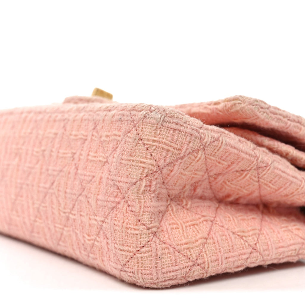 Chanel Wool Tweed Quilted 2.55 Reissue 225 Flap Light Pink