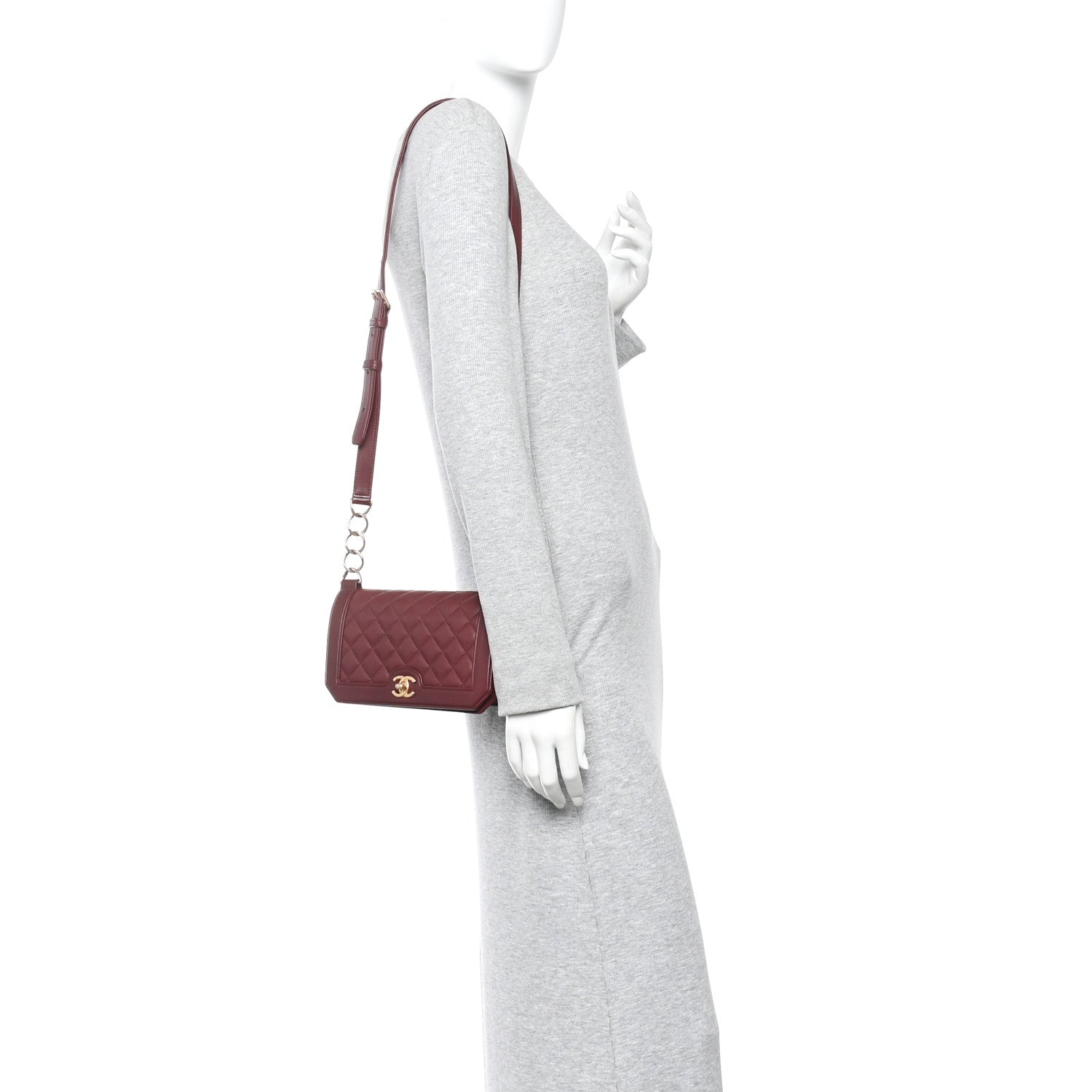 Chanel Calfskin Quilted Small Flap Bag Burgundy