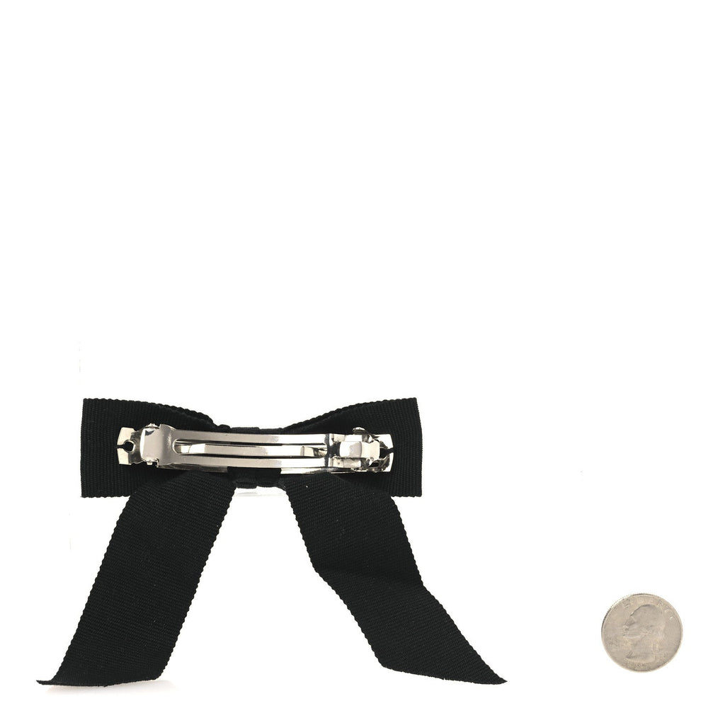 Grosgrain Bow CC Hair Clip Black