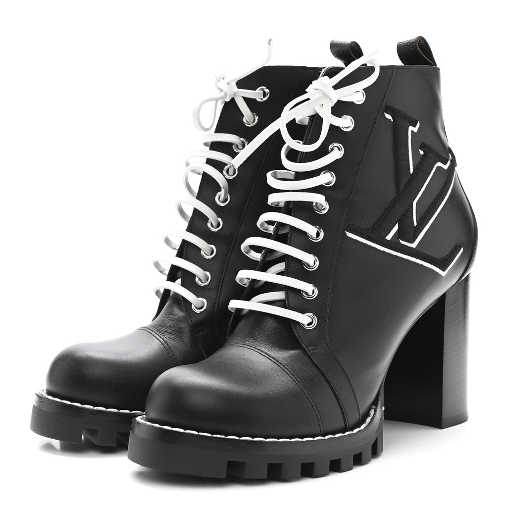 Louis Vuitton Calfskin Monogram Star Trail Ankle Boots 41 Black