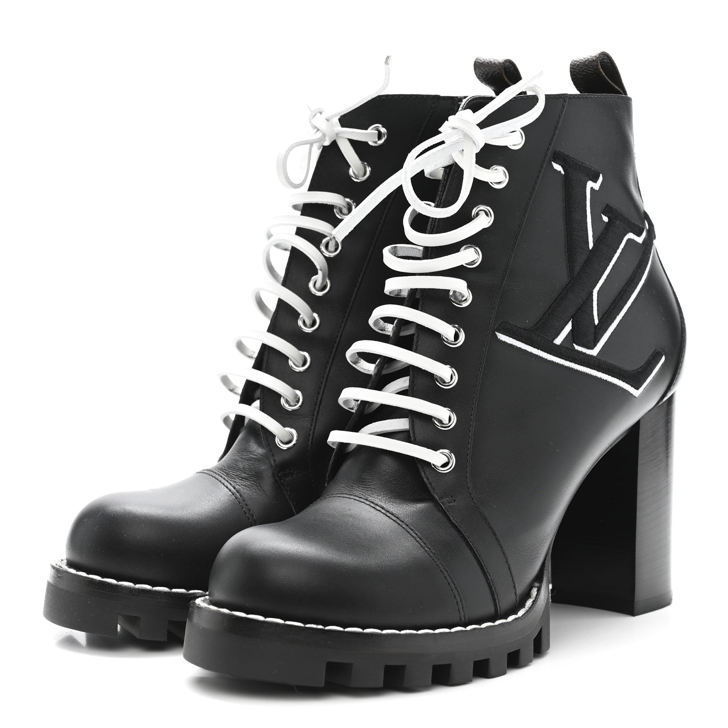 Louis Vuitton Calfskin Monogram Star Trail Ankle Boots 41 Black