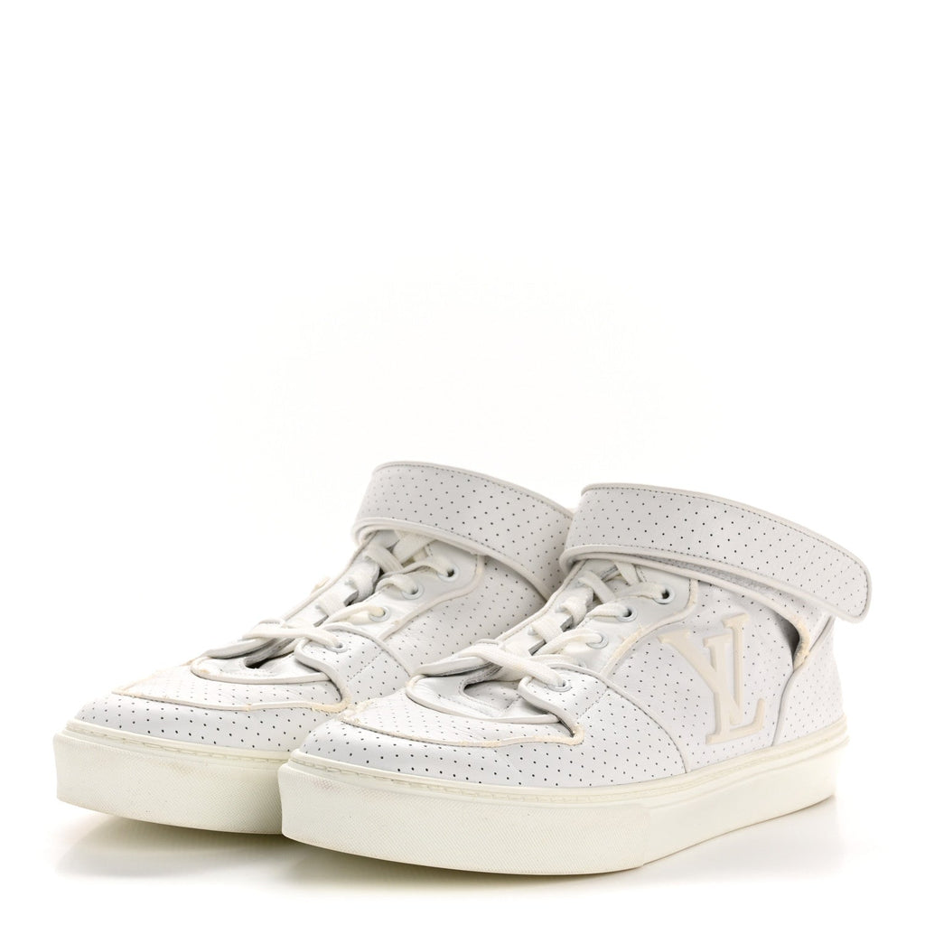 Louis Vuitton Calfskin Perforated Mens Acapulco Sneakers 8 White