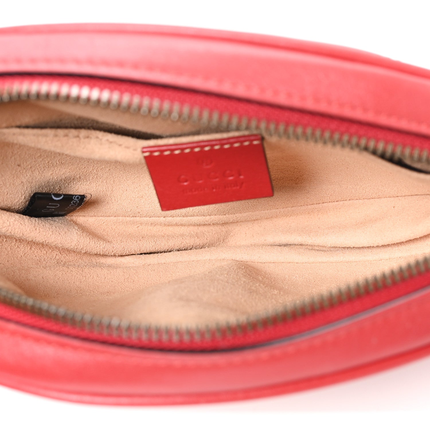 Gucci Calfskin Matelasse GG Marmont Belt Bag 75 30 Hibiscus Red