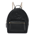 Gucci Pebbled Calfskin Soho Chain Backpack Black