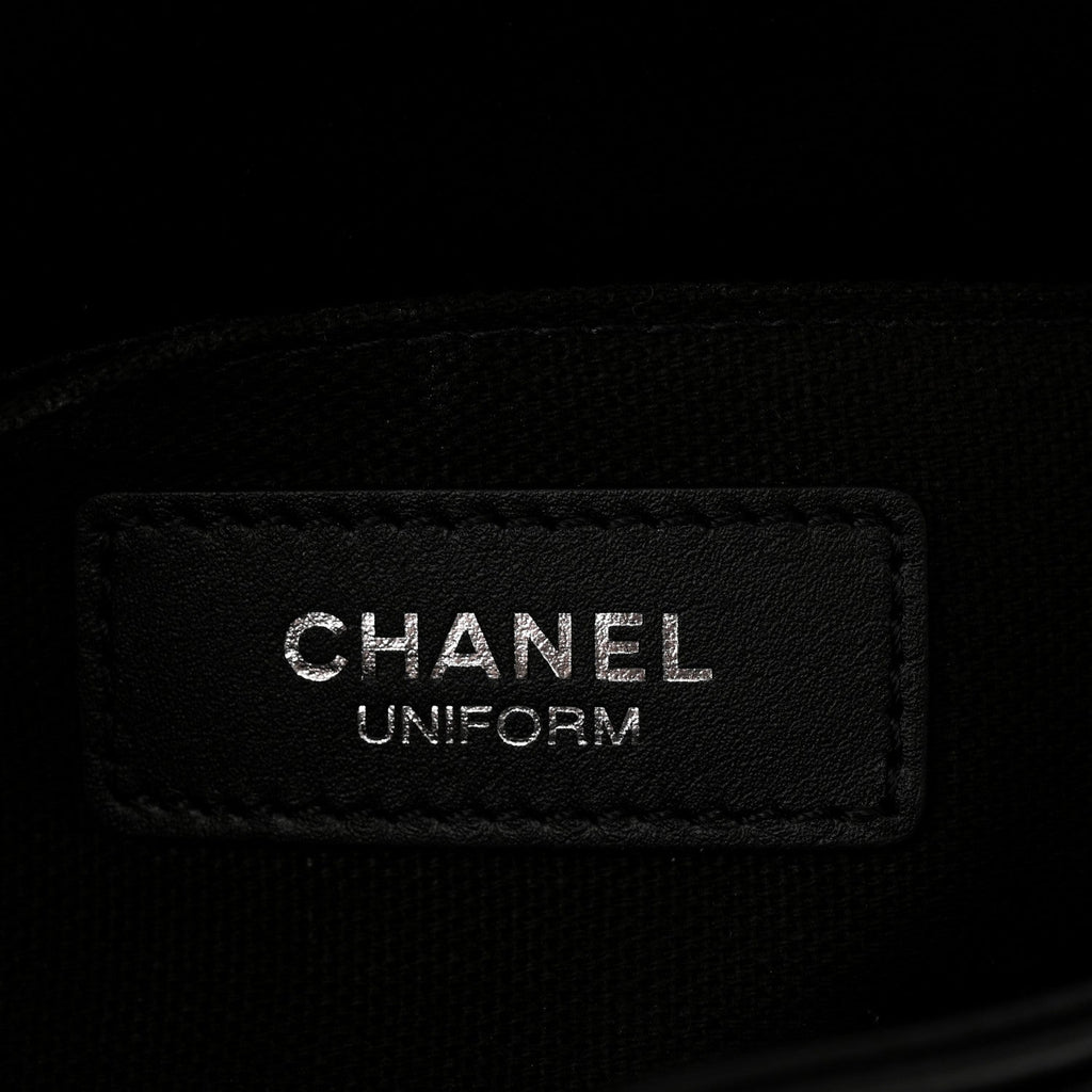 Chanel Calfskin Quilted CC Uniform Flap Belt Bag Black