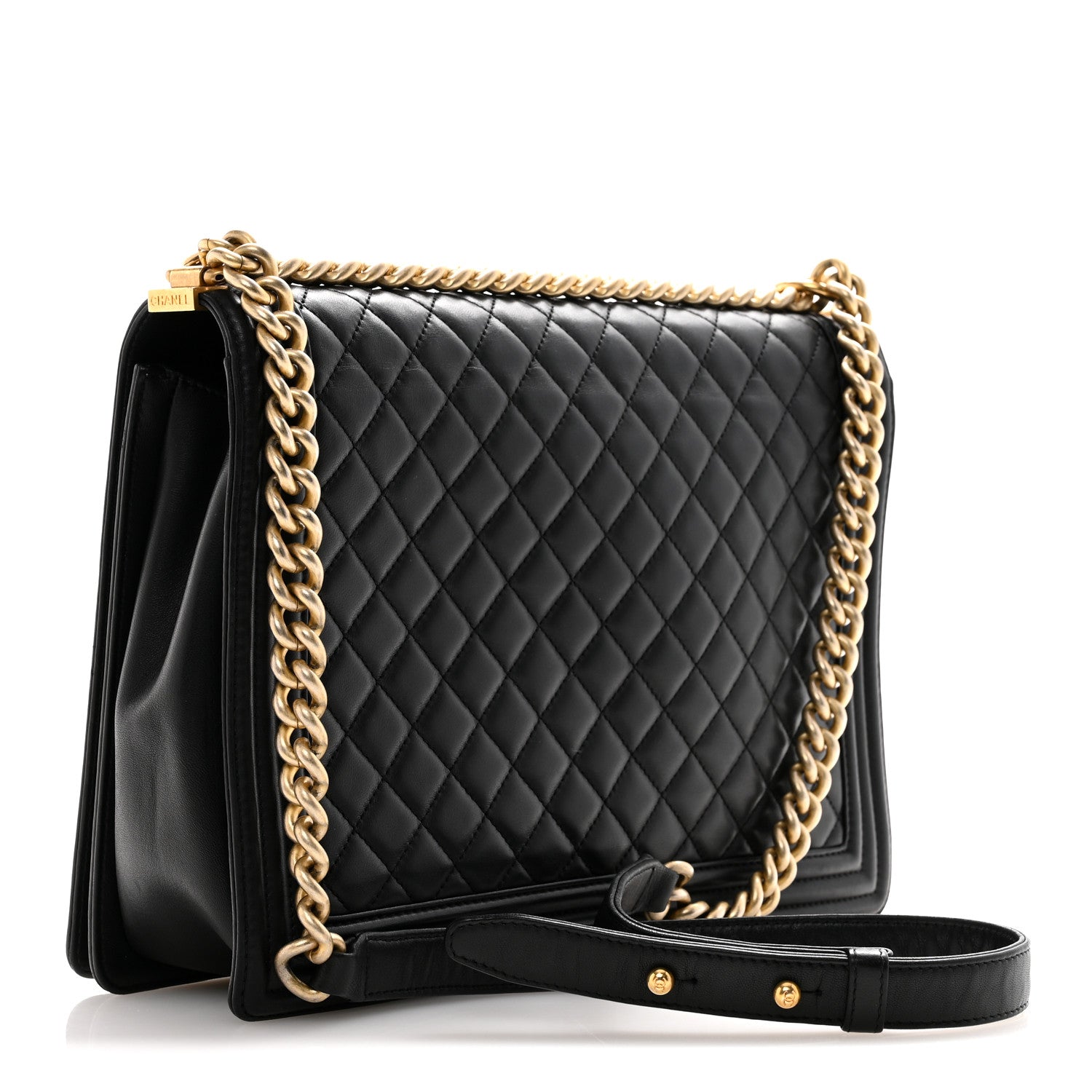 Chanel Lambskin Quilted Large Boy Flap Black