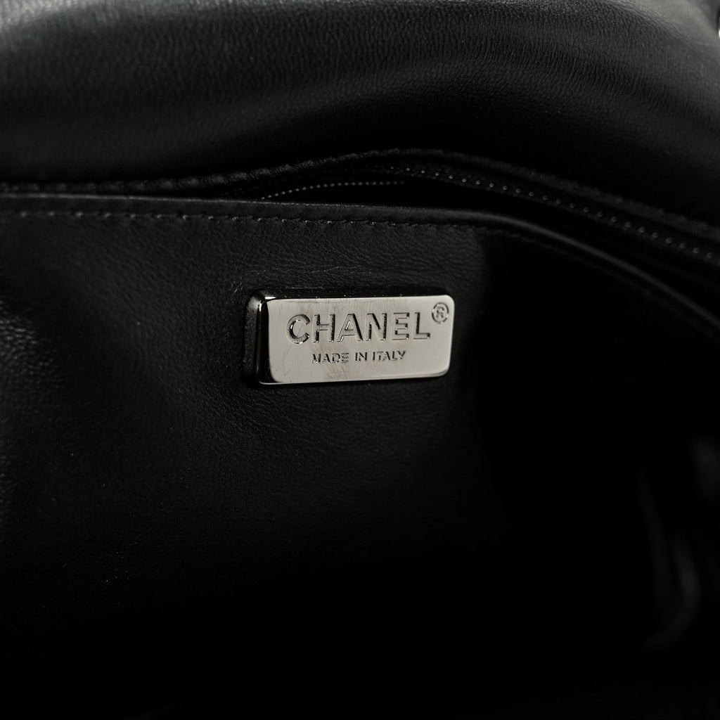 Chanel Sequin Logo Single Flap Pink Silver Black