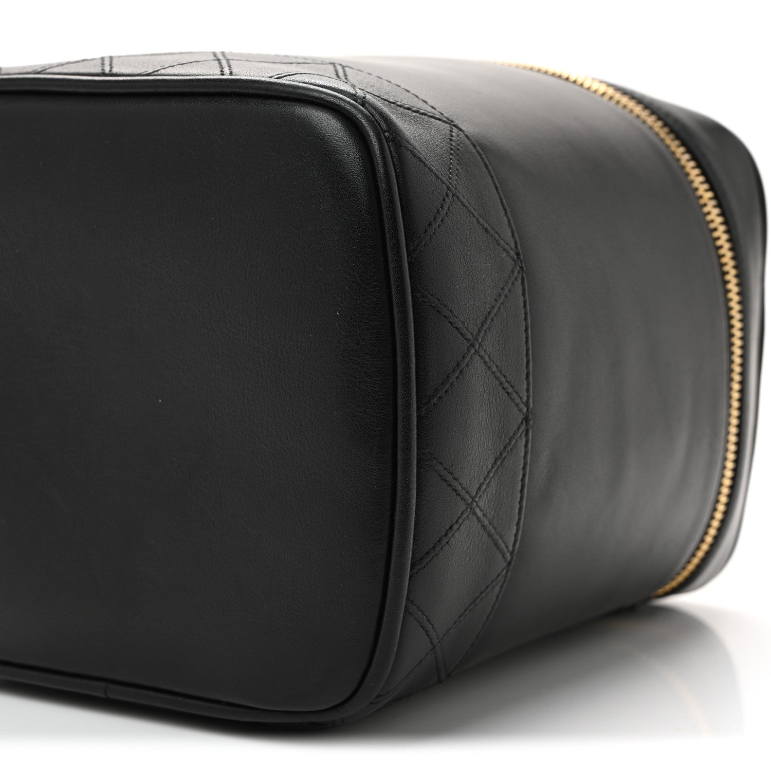 Lambskin Vanity Cosmetic Bag Black