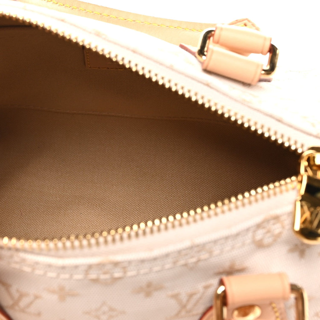 Louis Vuitton Jacquard Speedy Bandouliere 20 Mastic Cream