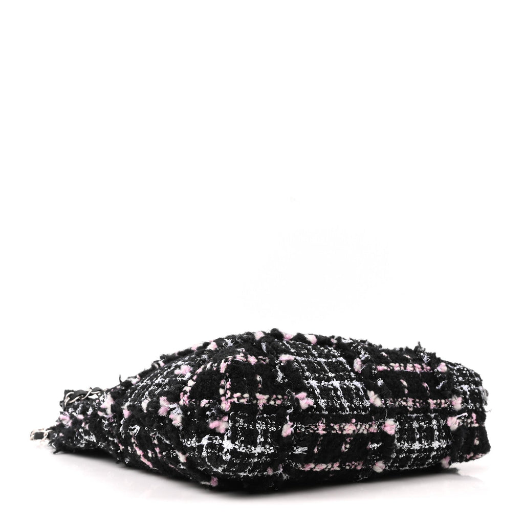 Chanel Tweed Patchwork Quilted Small Chanel 22 Black Pink White