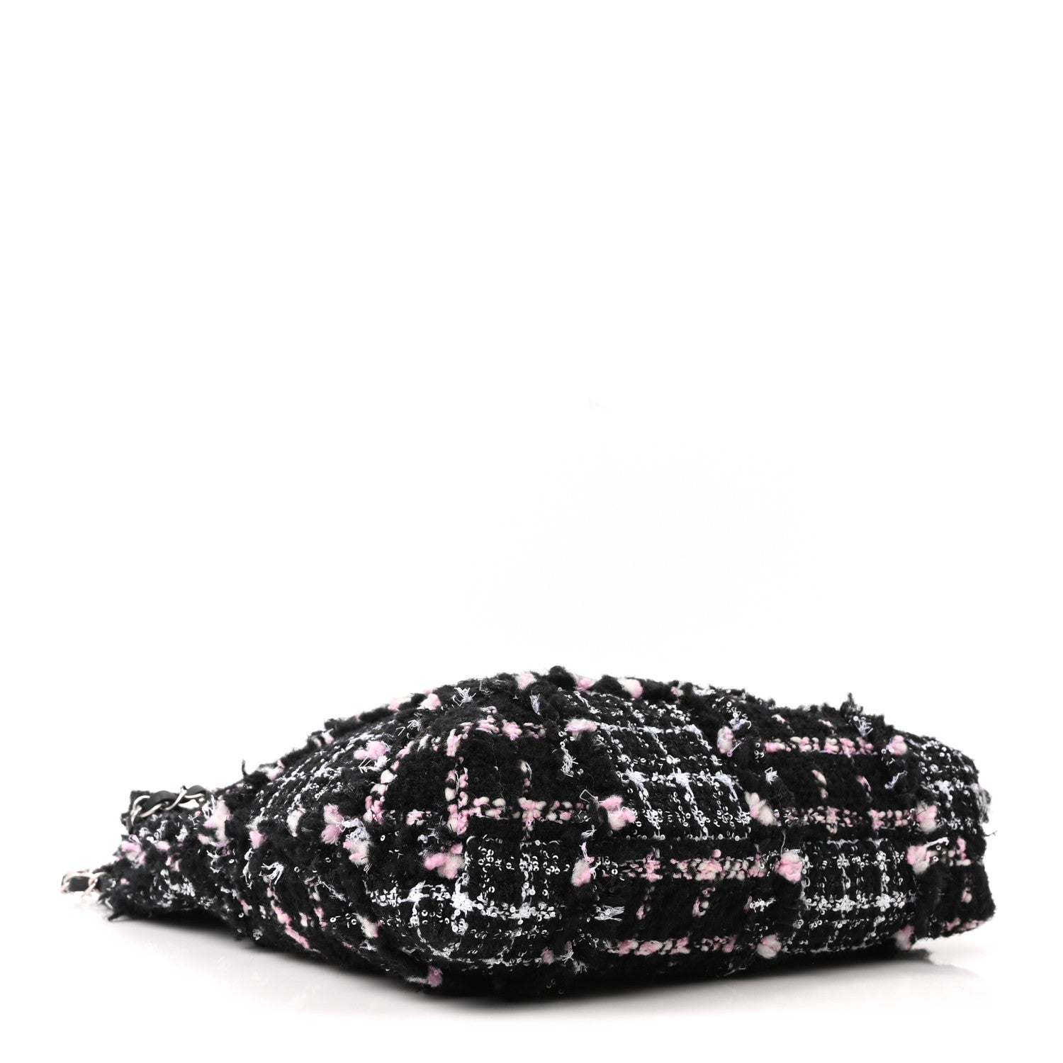 Chanel Tweed Patchwork Quilted Small Chanel 22 Black Pink White