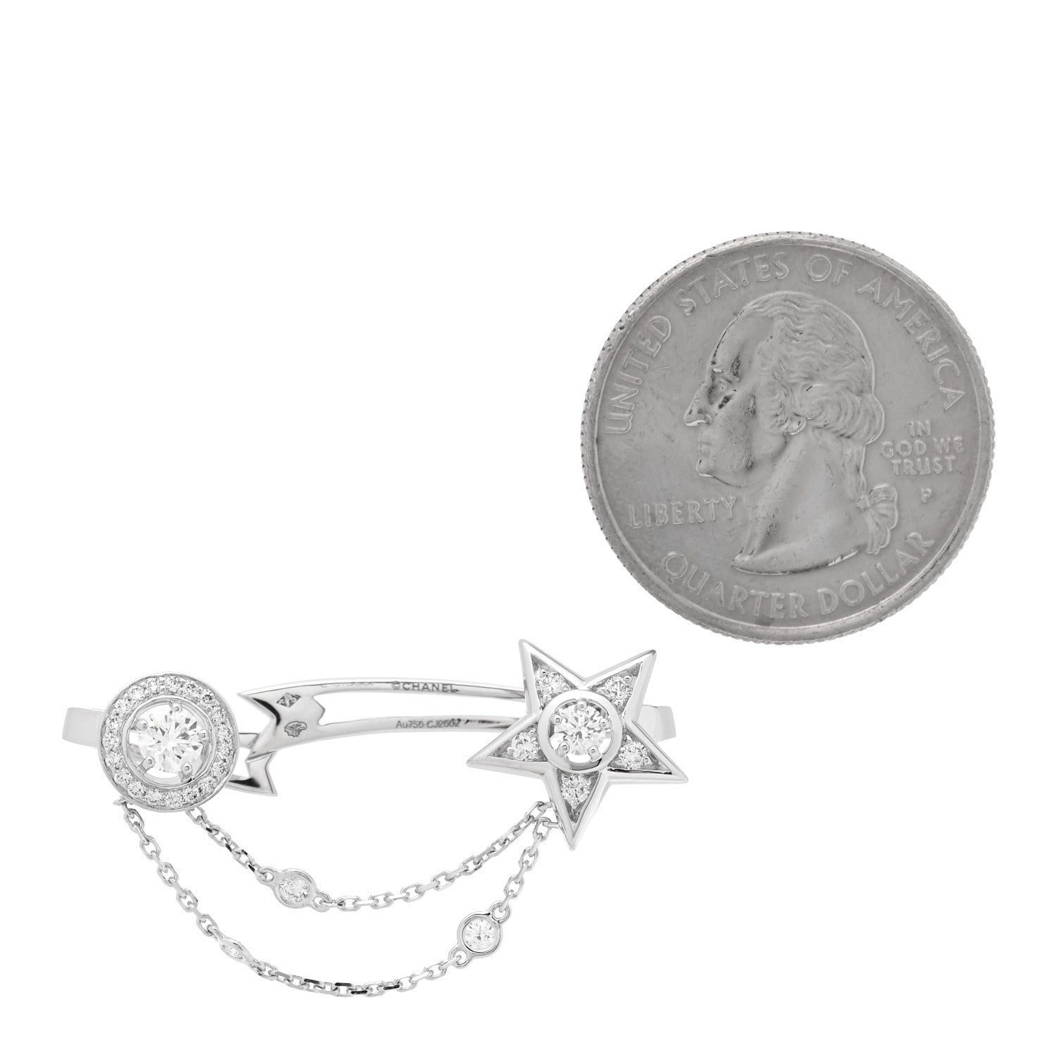18K White Gold Diamond Comete 1932 Ear Cuff