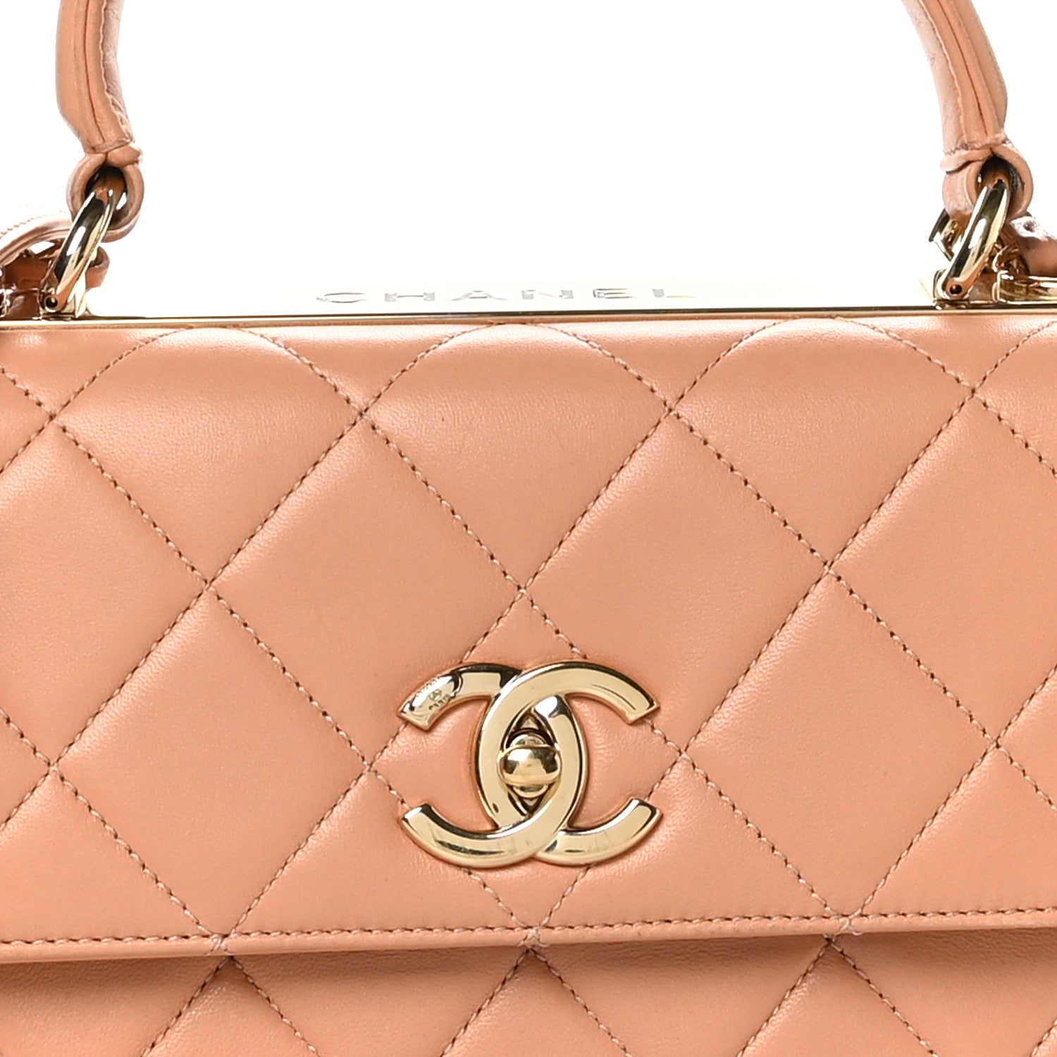 Chanel Lambskin Quilted Small Trendy CC Dual Handle Flap Bag Camel