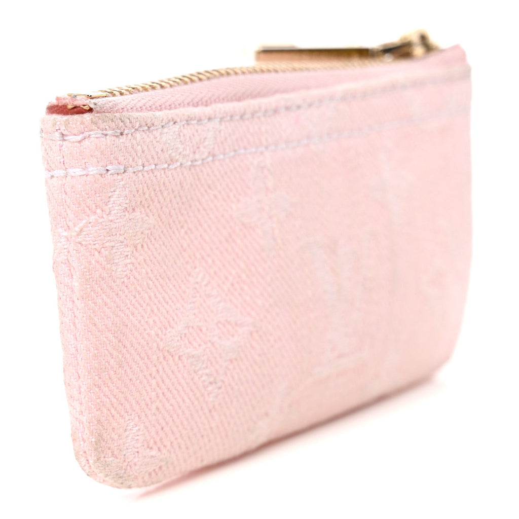 Louis Vuitton Monogram Denim Key Pouch Washed Pink