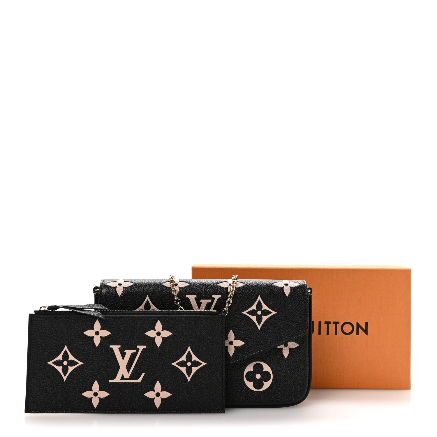 Louis Vuitton Empreinte Monogram Giant Felicie Pochette Black Beige