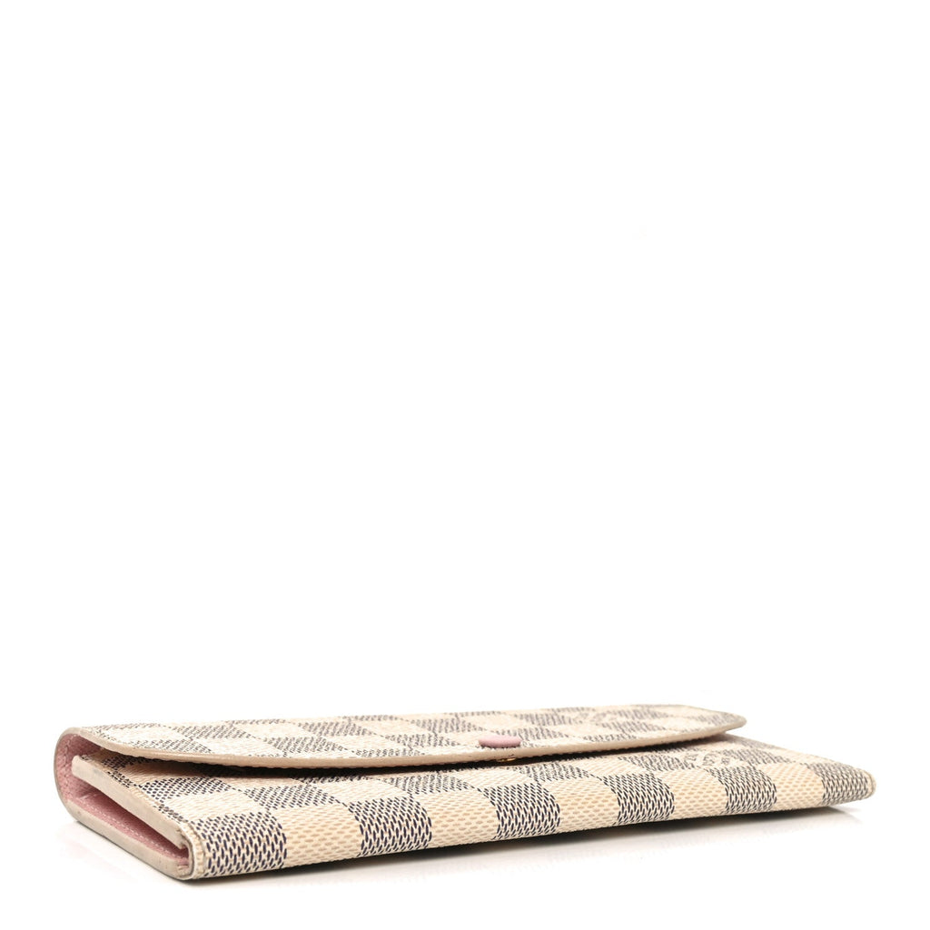 Louis Vuitton Damier Azur Emilie Wallet Rose Ballerine