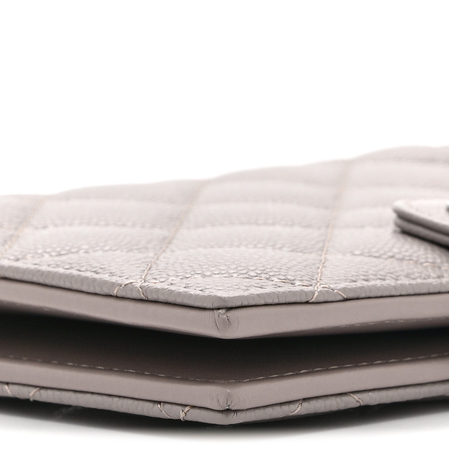 Caviar Quilted Passport Holder Grey