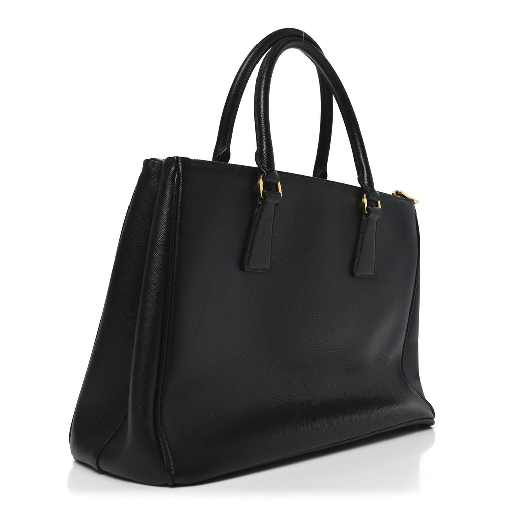 Prada Saffiano Medium Galleria Double Zip Tote Black