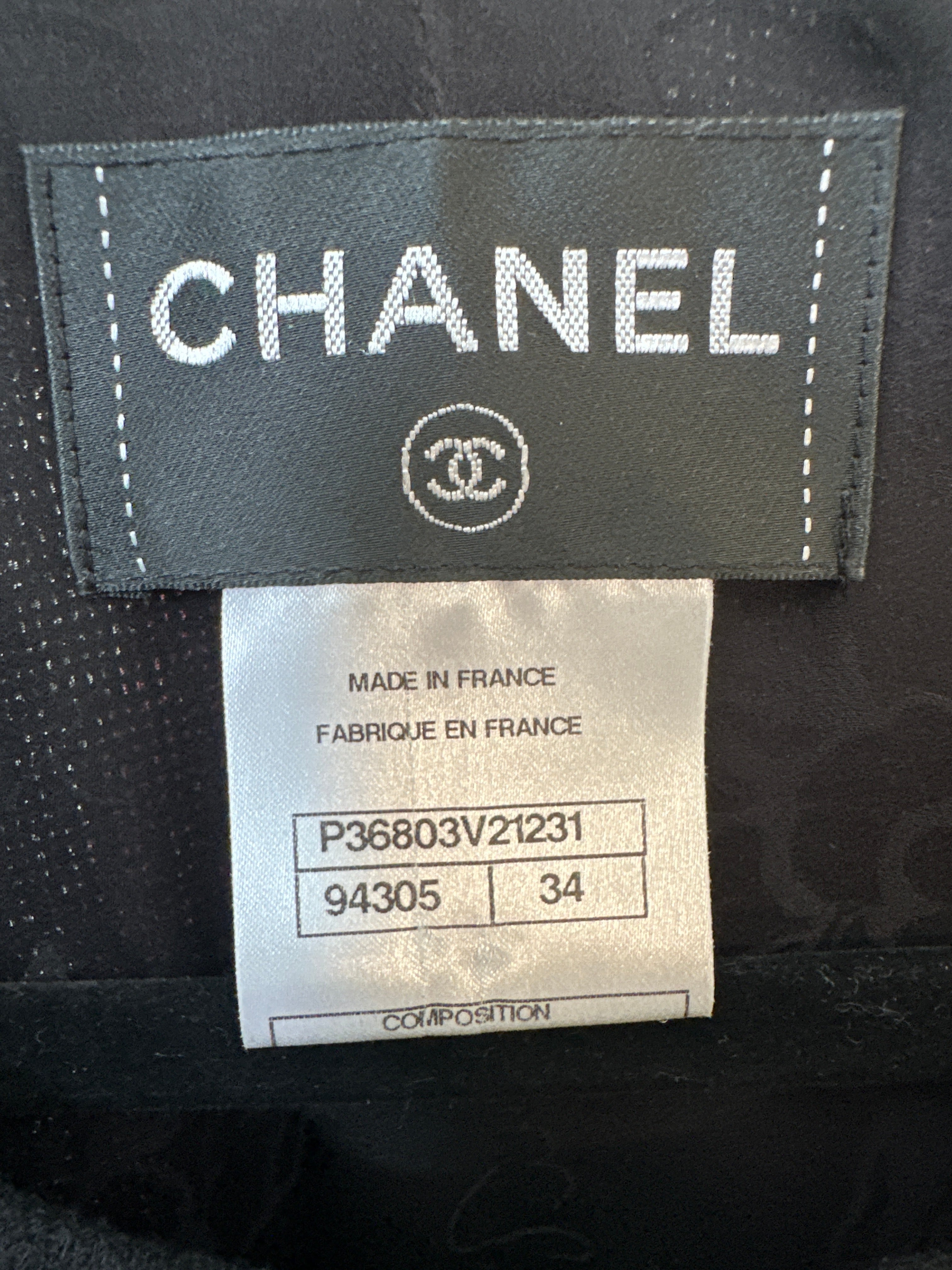 Chanel 09A Black Wool Short Dress with Crystal CC Buttons & CC Belt Details Size FR 34 (UK 6) RRP £3120