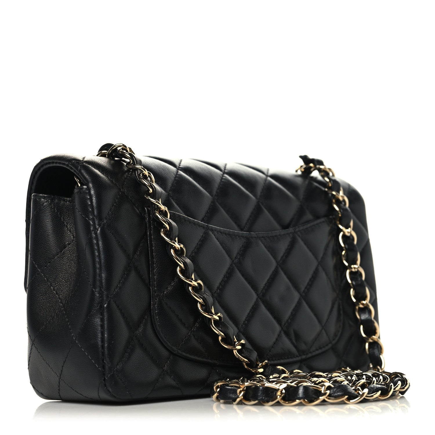 Chanel Lambskin Quilted Mini Rectangular Flap Black