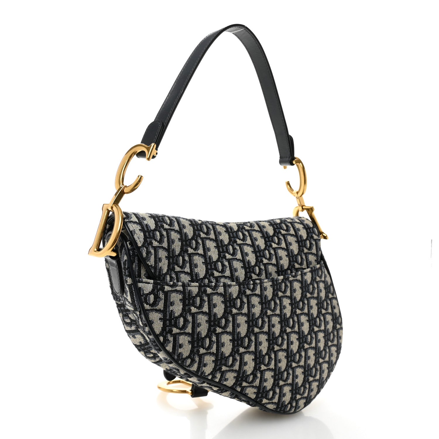 Christian Dior Oblique Saddle Bag Blue