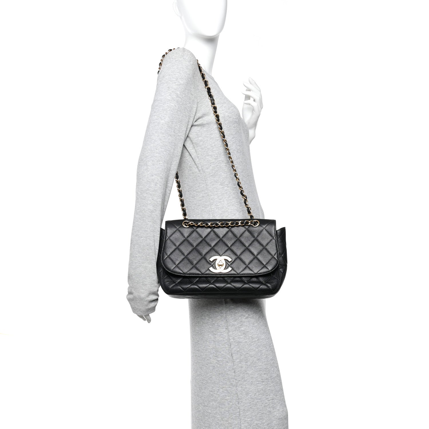 Chanel Caviar Quilted Jumbo Single Flap Black