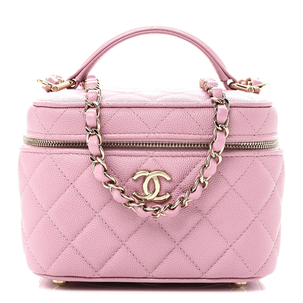 Chanel Caviar Quilted Small CC Vanity Case Pink