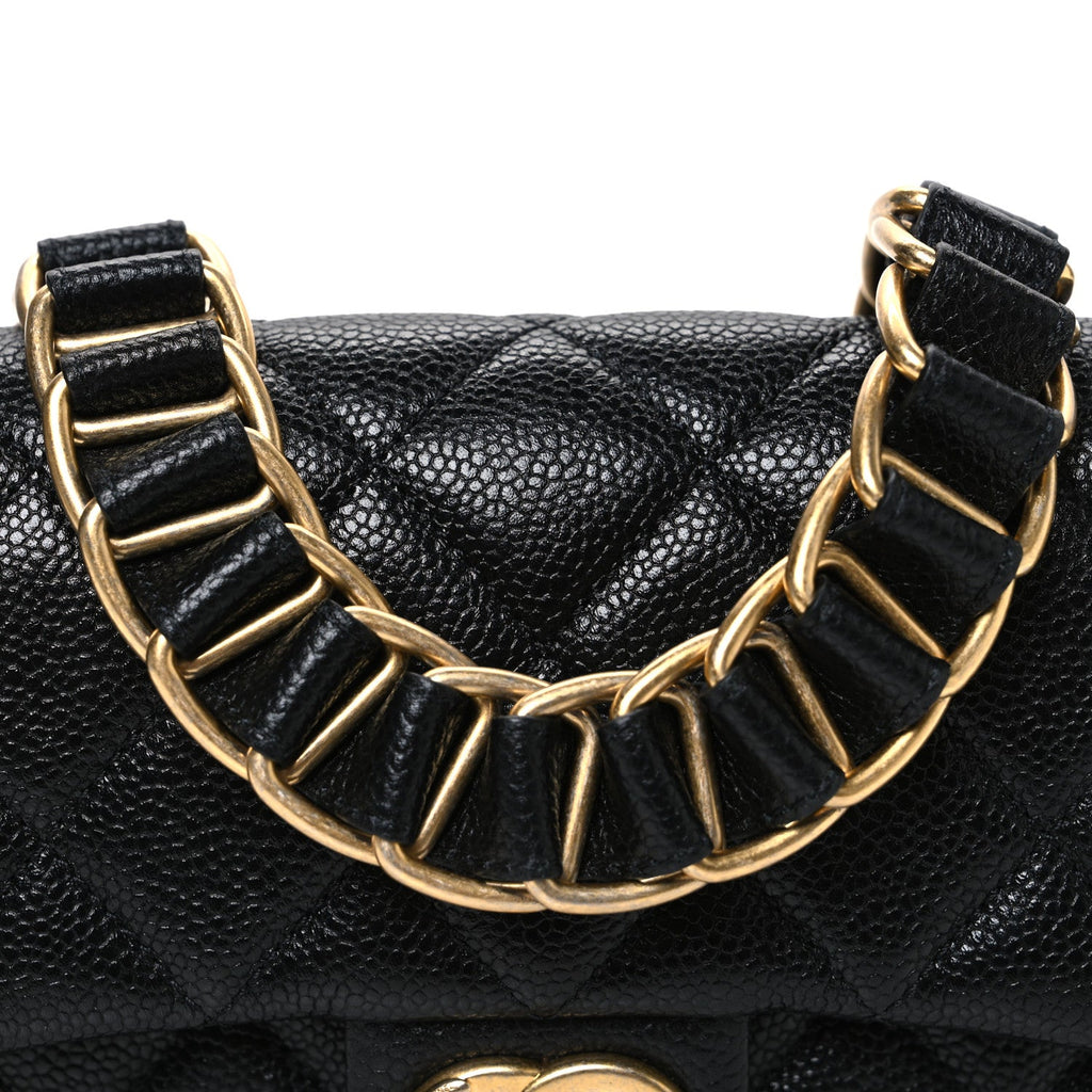 Chanel Caviar Quilted Mini Chain Soul Flap Black