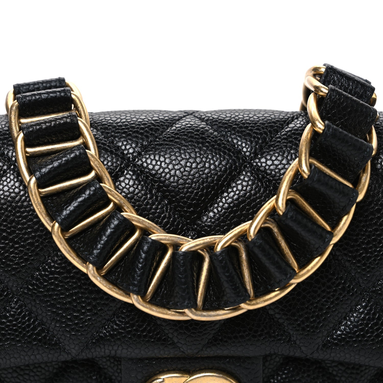 Chanel Caviar Quilted Mini Chain Soul Flap Black