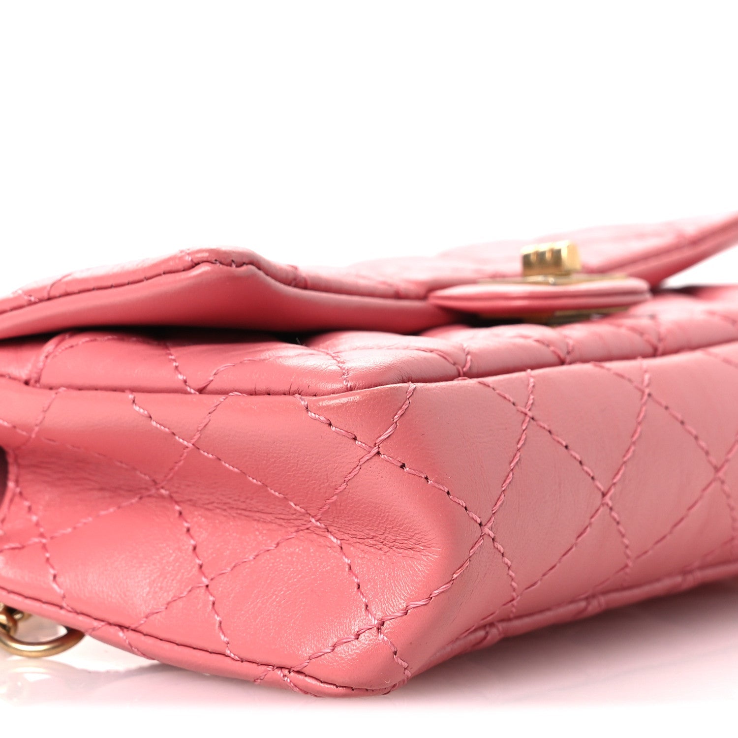 Chanel Aged Calfskin Quilted 2.55 Reissue Flap Belt Bag Pink