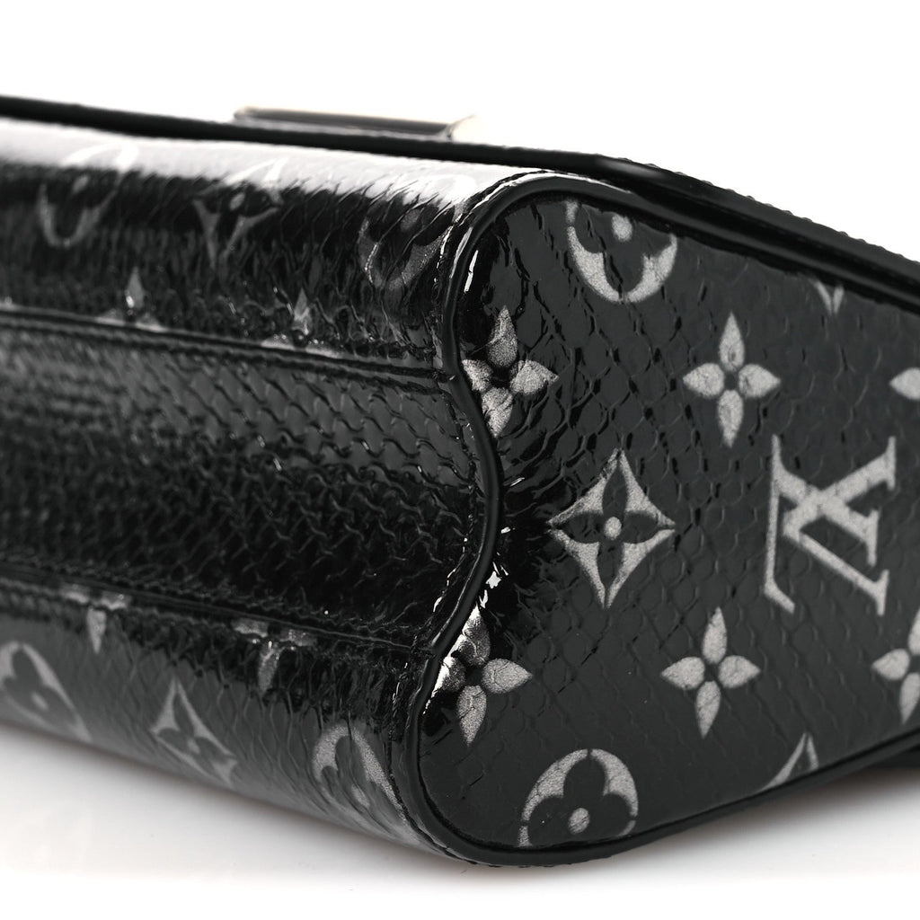 Louis Vuitton Snakeskin Monogram Twist Shoulder Bag PM Black
