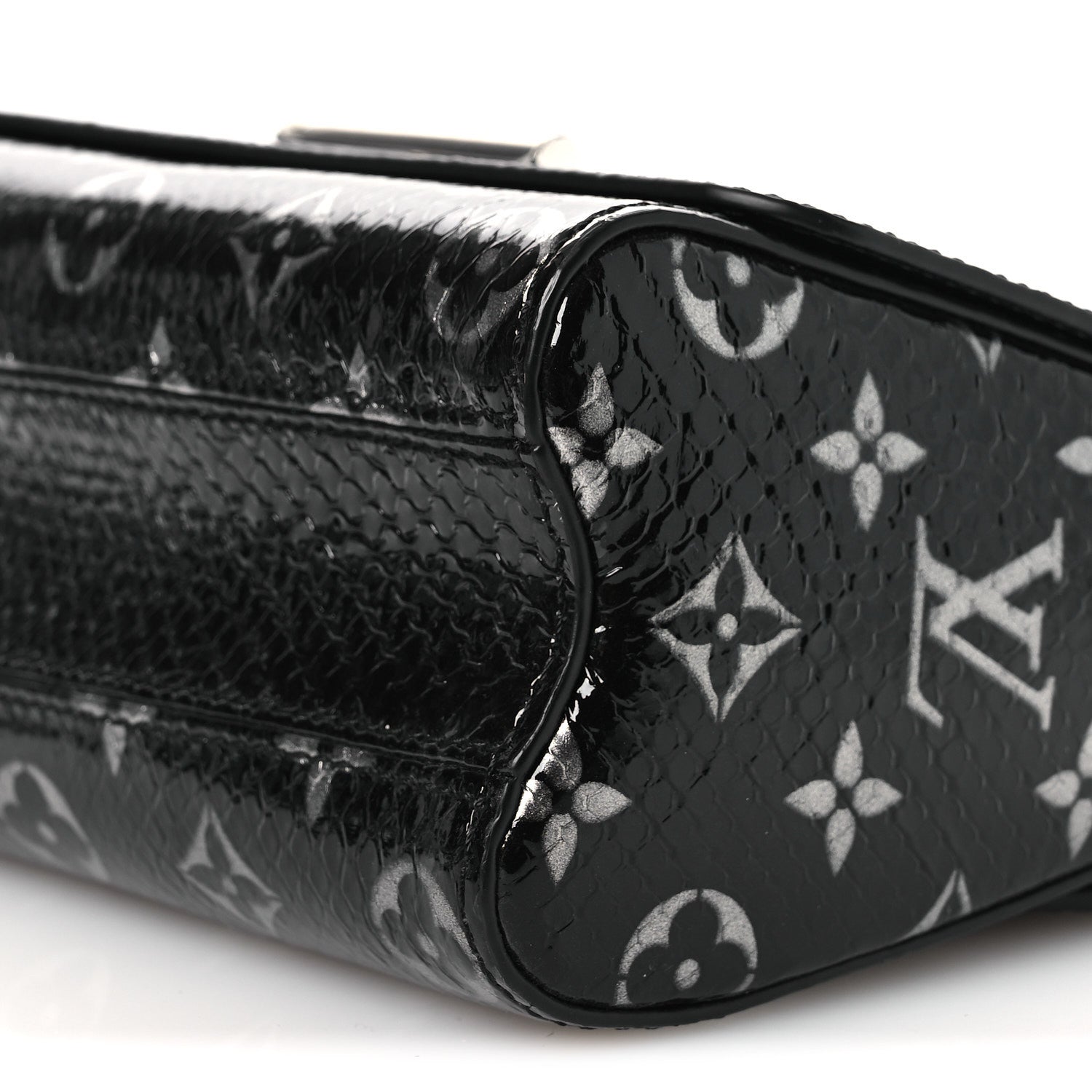 Louis Vuitton Snakeskin Monogram Twist Shoulder Bag PM Black