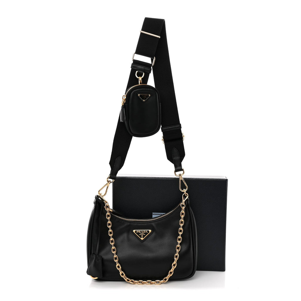 Prada Vitello Re-Edition 2005 Shoulder Bag Black