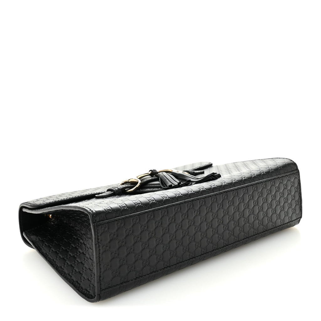 Gucci Microguccissima Medium Emily Chain Shoulder Bag Black