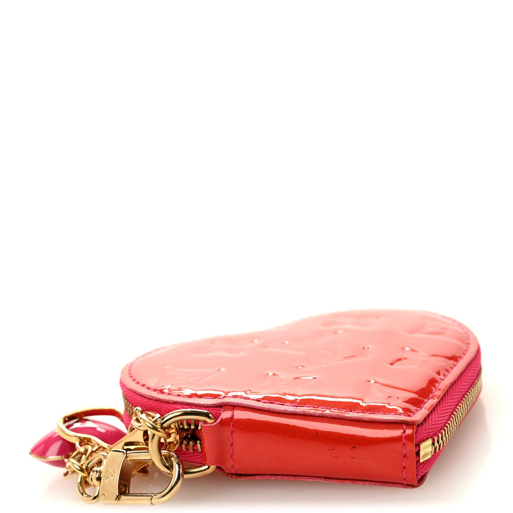 Louis Vuitton Vernis Heart Coin Purse Rose Pop