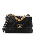 Chanel Lambskin Quilted Large Chanel 19 Flap Black