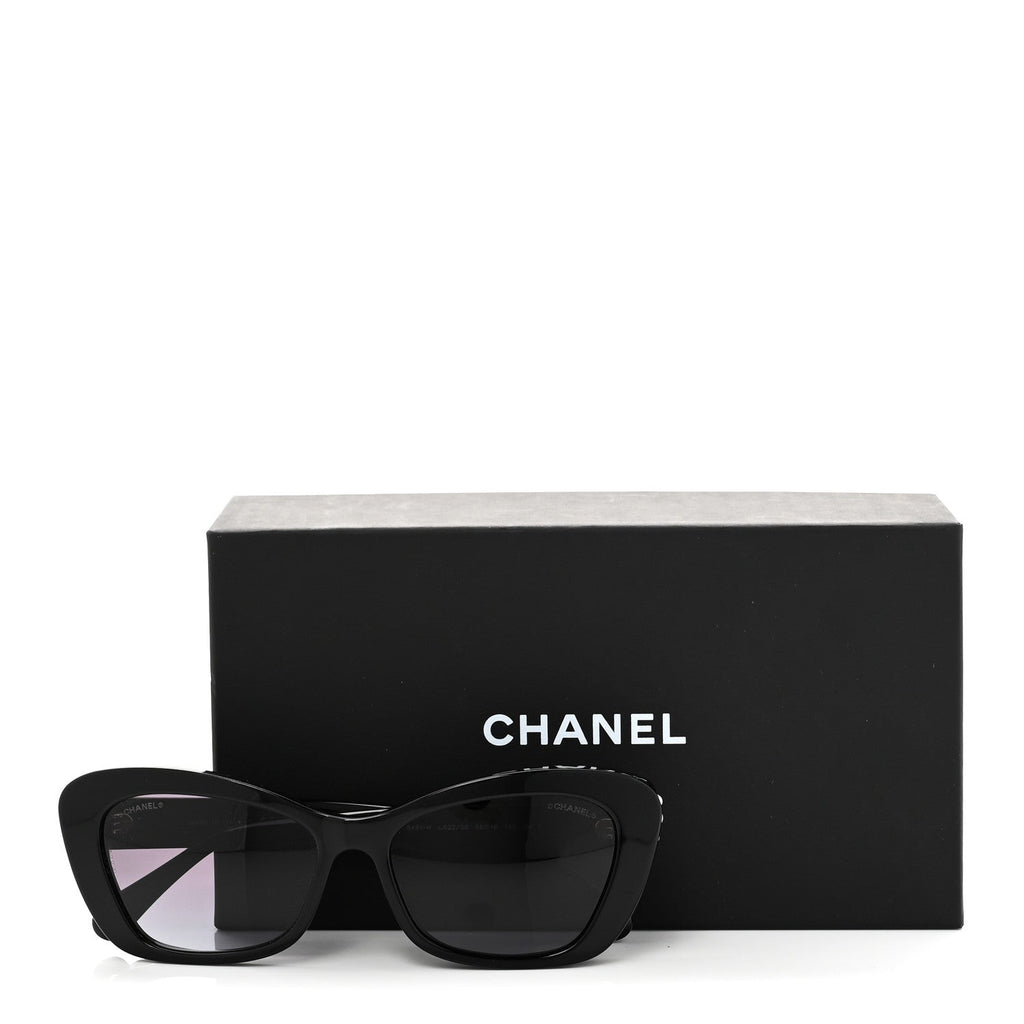 Acetate Pearl Cat Eye CC Sunglasses 5481-H-A Black
