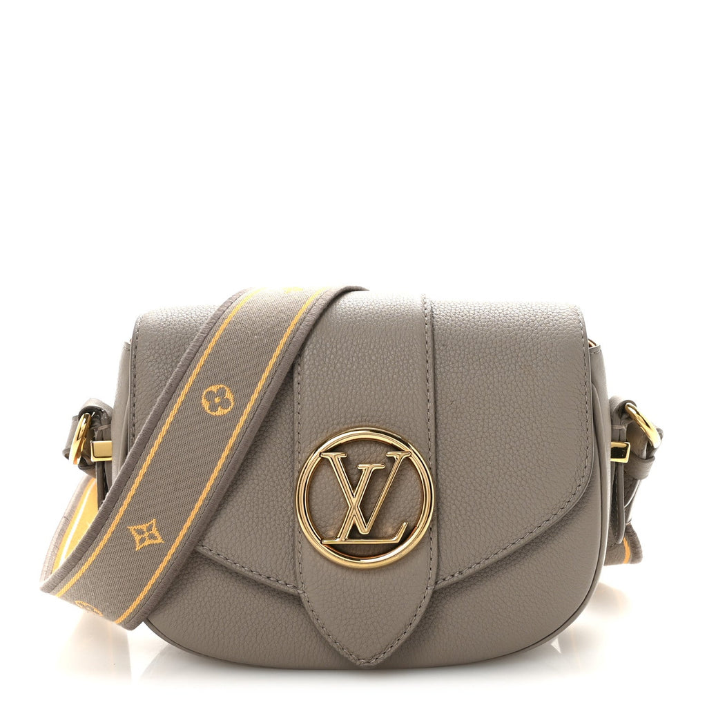 Louis Vuitton Grained Calfskin LV Pont 9 Soft PM Gris