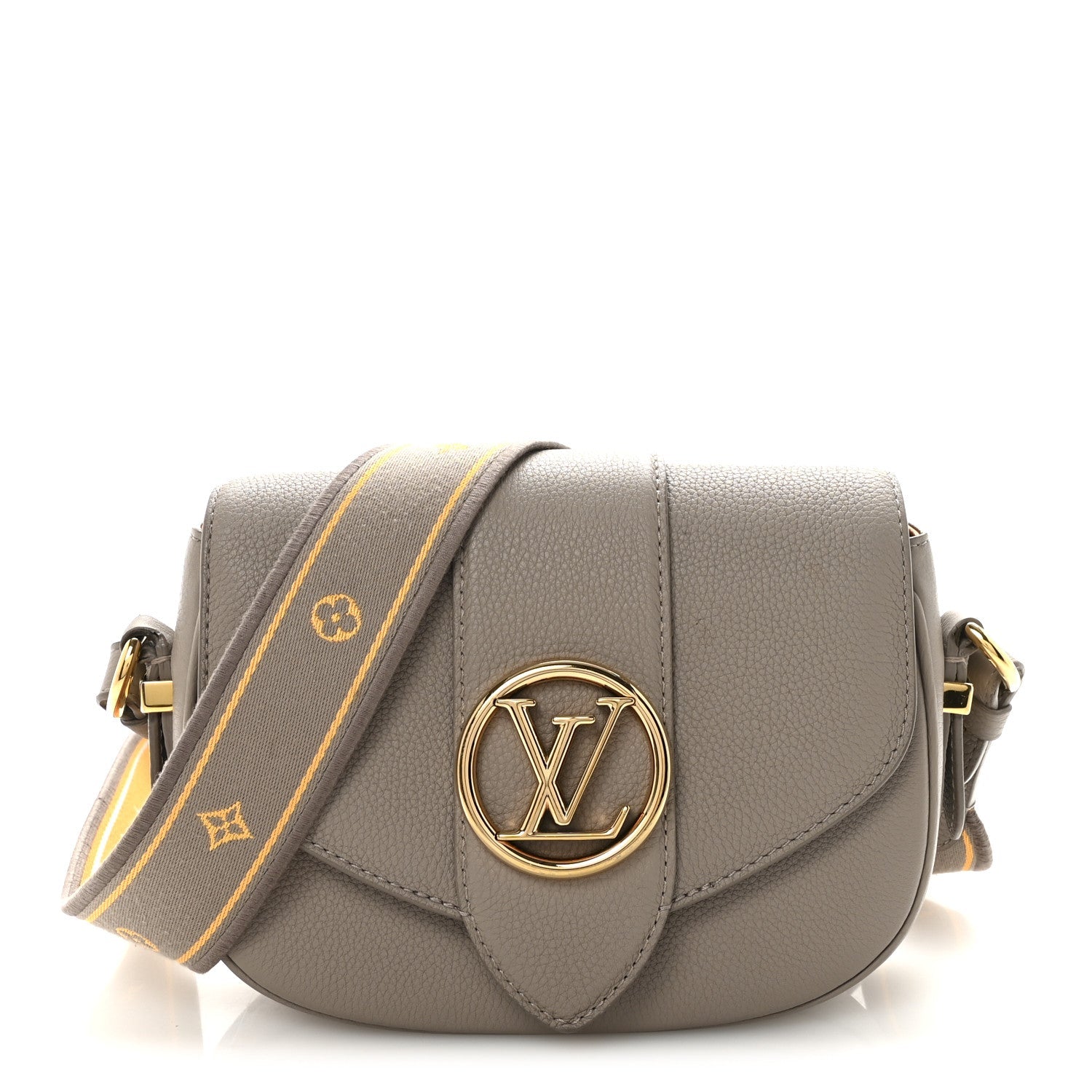 Louis Vuitton Grained Calfskin LV Pont 9 Soft PM Gris