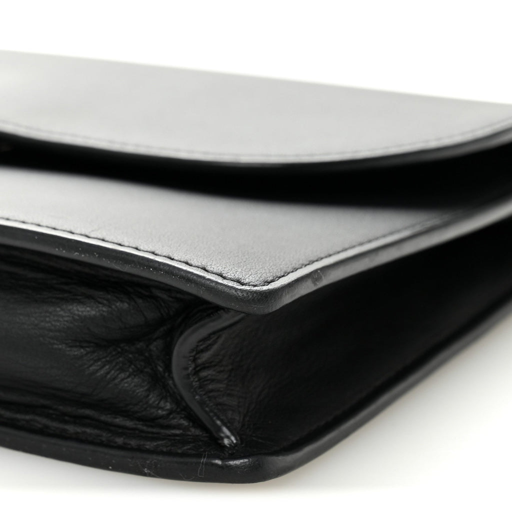 Christian Dior Ultra Matte Calfskin Saddle Chain Pouch Black
