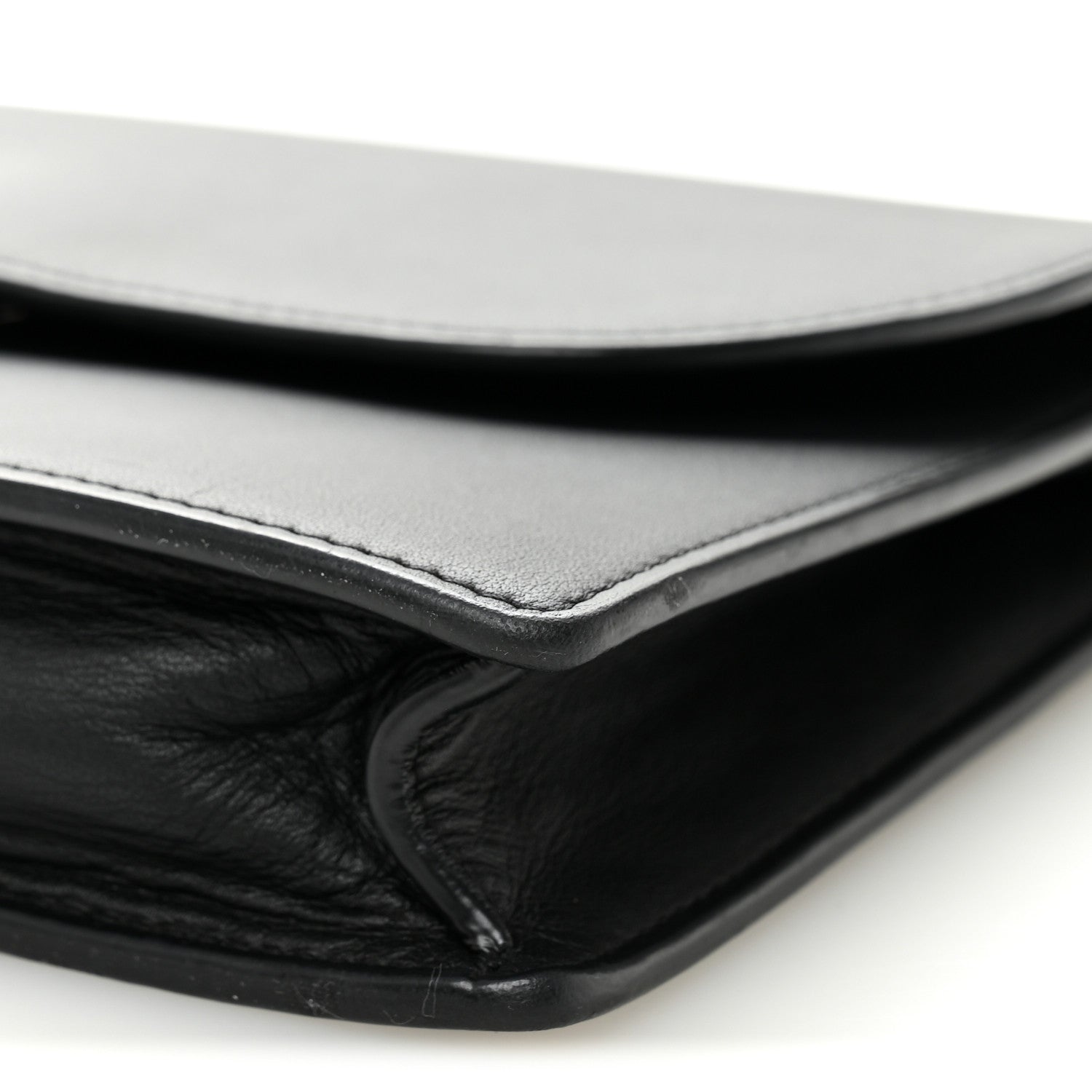 Christian Dior Ultra Matte Calfskin Saddle Chain Pouch Black